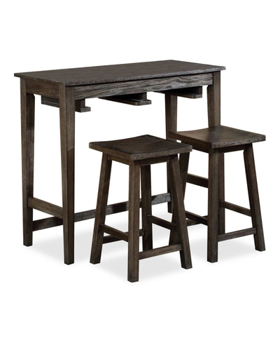 Furniture Of America Renmark Bar Table Set, 3 Piece In Gray