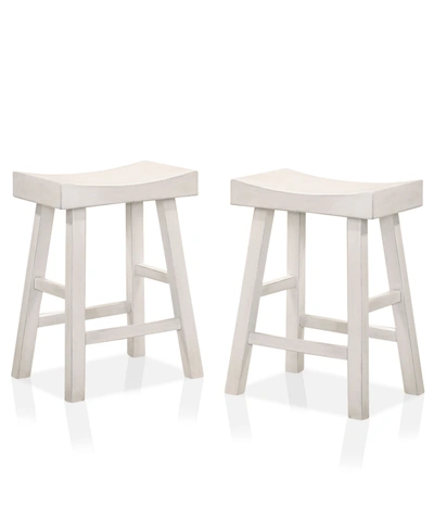 Furniture Of America Bora Saddle Bar Stool, Set Of 2 In Light Beige