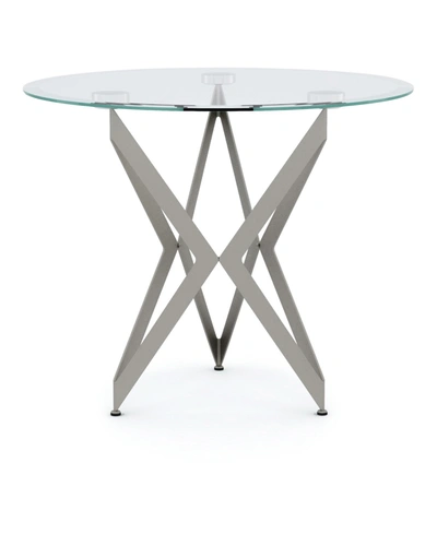 Furniture Of America Alta Glass Top End Table In Light Gray