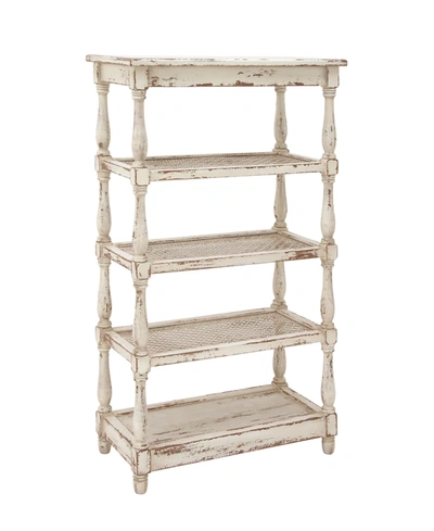 Rosemary Lane Farmhouse Shelving Unit In White