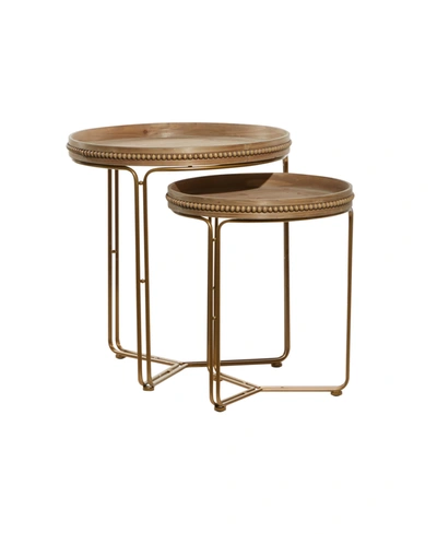 Rosemary Lane Wood Contemporary Accent Table Set, 2 Piece In Brown