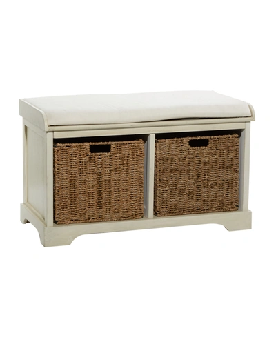 Rosemary Lane Traditional Wood Storage Bench In White