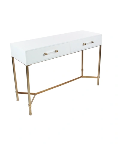 Rosemary Lane Metal Console Table In White