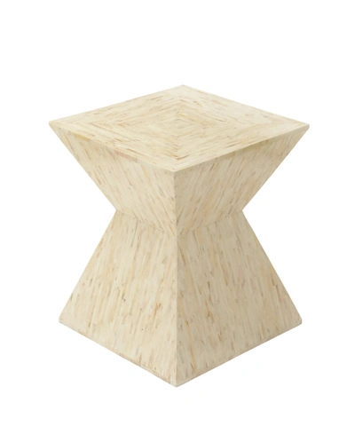 Rosemary Lane Mussel Shells And Wood Contemporary Accent Table In Beige