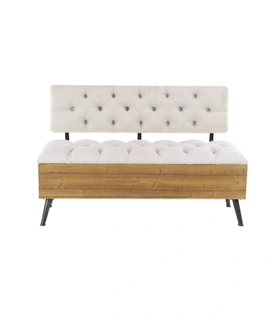 Rosemary Lane Industrial Storage Bench In White