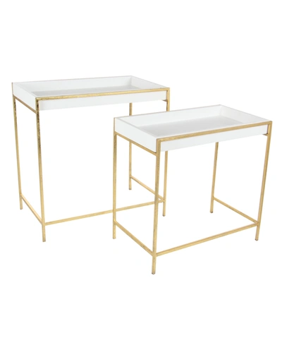 Rosemary Lane Contemporary Console Table, Set Of 2 In Gold-tone