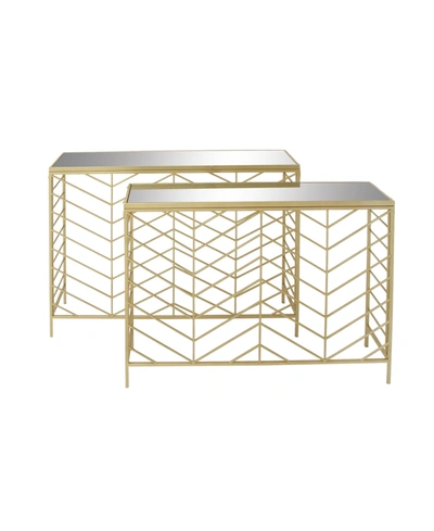 Rosemary Lane Contemporary Console Table, 2 Pieces In Gold-tone