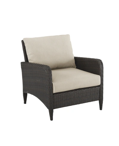 Crosley Kiawah Outdoor Wicker Arm Chair In Brown