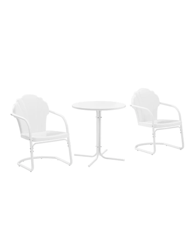 Crosley Tulip 3 Piece Outdoor Bistro Set In White