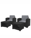 CORLIVING DISTRIBUTION ADELAIDE 4 PIECE ALL-WEATHER CHAIR AND OTTOMAN PATIO SET