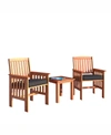 CORLIVING DISTRIBUTION MIRAMAR 3 PIECE HARDWOOD OUTDOOR CHAIR AND SIDE TABLE SET