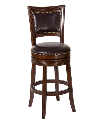 Hillsdale Lockefield Bar Height Swivel Stool In Brown Cherry