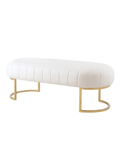Nicole Miller Flavia Upholstered Bench In White