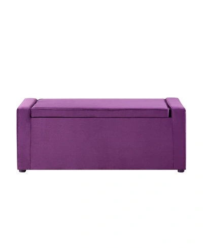Inspired Home Fabroni Velvet Storage Bench In Purple