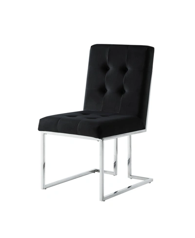 Inspired Home Vanderbilt Upholstered Dining Chair With Metal Frame Set Of 2 In Black