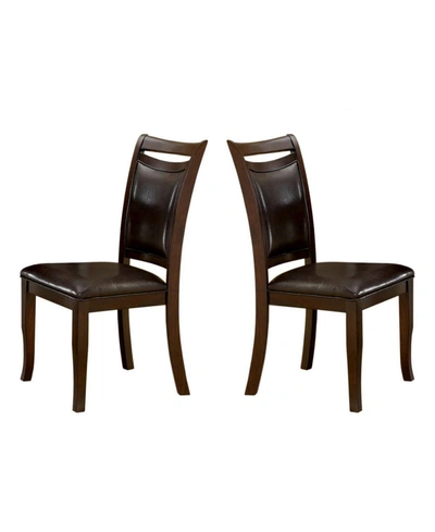 Furniture Of America Kitner Dark Cherry Dining Chair (set Of 2) In Medium Brown