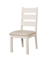 FURNITURE OF AMERICA GWEN WEATHERED WHITE SIDE CHAIR (SET OF 2)