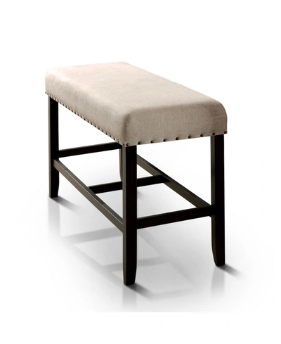 Furniture Of America Langly Upholstered Pub Bench In Beige