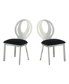 FURNITURE OF AMERICA MYER CHROME DINING CHAIR (SET OF 2)