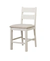 FURNITURE OF AMERICA GWEN WEATHERED WHITE PUB CHAIR (SET OF 2)