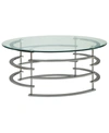 FURNITURE OF AMERICA CLOSEOUT INTRA GLASS TOP COFFEE TABLE