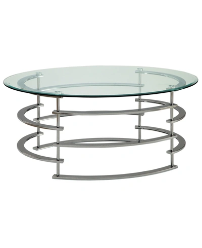 Furniture Of America Closeout Intra Glass Top Coffee Table In Silver