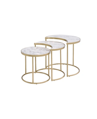 Acme Furniture Anpay 3-piece Nesting Table Set In White