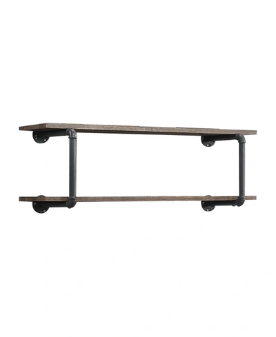 Acme Furniture Brantley Wall Rack In Antique Oak And Sandy Gray Finish