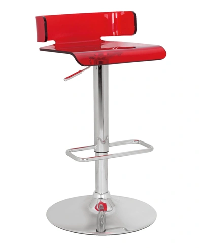 Acme Furniture Rania Swivel Adjustable Stool In Red And Chrome