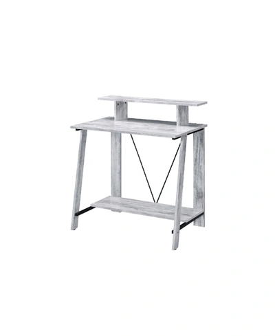Acme Furniture Nypho Writing Desk In Classic White And Black Finish