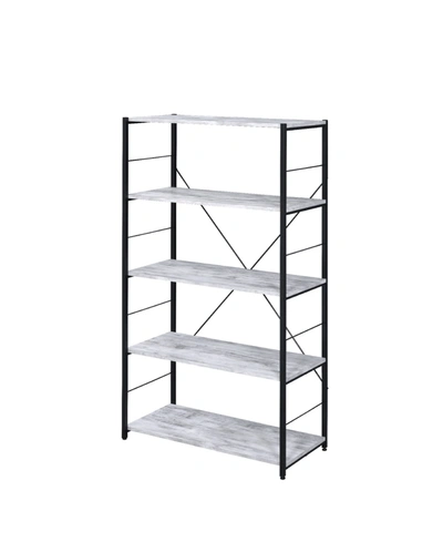 Acme Furniture Tesadea Bookshelf In Classic White And Black Finish