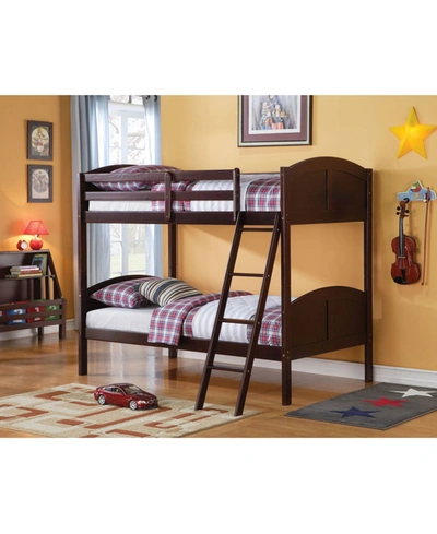 Acme Furniture Toshi Twin Over Twin Bunk Bed In Brown