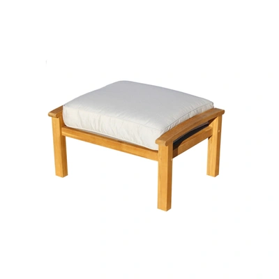 Courtyard Casual Teak Heritage Outdoor Teak Ottoman In Natural