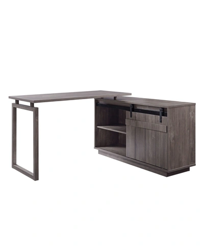 Acme Furniture Bellarosa Desk With Cabinet In Gray