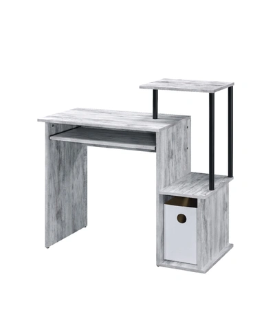 Acme Furniture Lyphre Computer Desk In Classic White And Black Finish