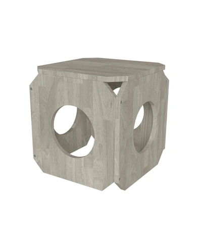 Handy Living Rhodes Wood Pet Hut Cube-stool