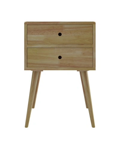 Handy Living Rhodes Mid Century Modern Wood End Table With Drawers