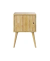 HANDY LIVING RHODES MID CENTURY MODERN SQUARE WOOD END TABLE WITH DOOR