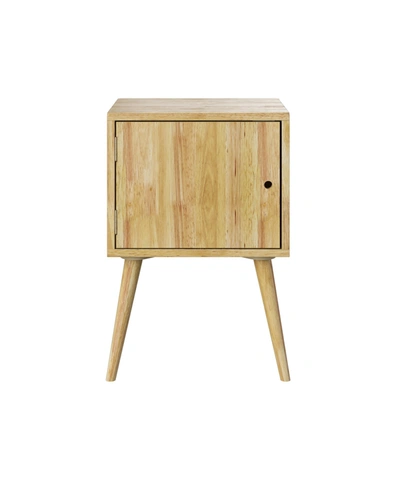 Handy Living Rhodes Mid Century Modern Square Wood End Table With Door