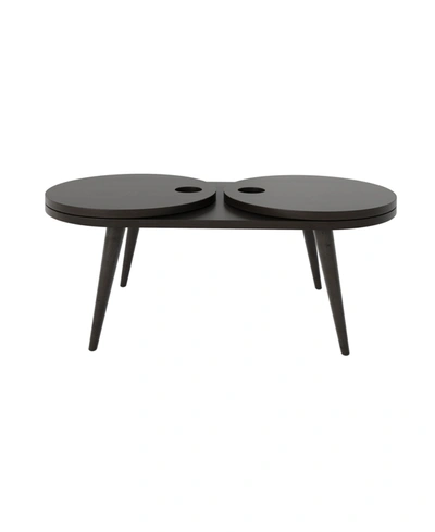 Handy Living Rhodes Modern Oval Expandable Wood Cocktail Table