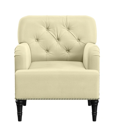 Handy Living Kibby Diamond Button-tufted Arm Chair In Beige