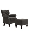 HANDY LIVING MINSTRALE BUTTON TUFTED ROLLED ARM CHAIR AND OTTOMAN SET