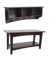Alaterre Furniture Shaker Cottage Storage Coat Hook With Cabinet Bench Set