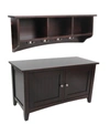 Alaterre Furniture Shaker Cottage Storage Coat Hook With Cabinet Bench Set