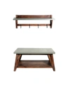 Alaterre Furniture Brookside Cement-top Wood Entryway Coat Hook And Bench