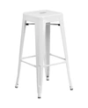 CLICKHERE2SHOP 30" HIGH BACKLESS METAL INDOOR-OUTDOOR BARSTOOL WITH SQUARE SEAT