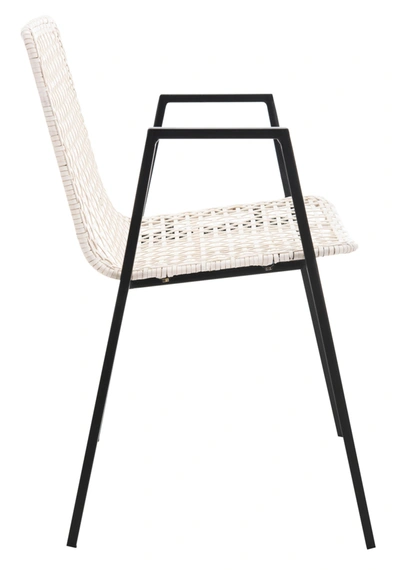 Safavieh Taika Woven Leather Dining Chair In White