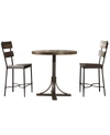 HILLSDALE JENNINGS 3-PIECE COUNTER HEIGHT DINING SET WITH NON-SWIVEL COUNTER HEIGHT STOOLS