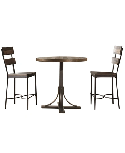 Hillsdale Jennings 3-piece Counter Height Dining Set With Non-swivel Counter Height Stools In Brown