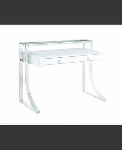 Coaster Home Furnishings Macon 2-drawer Writing Desk Glossy In White